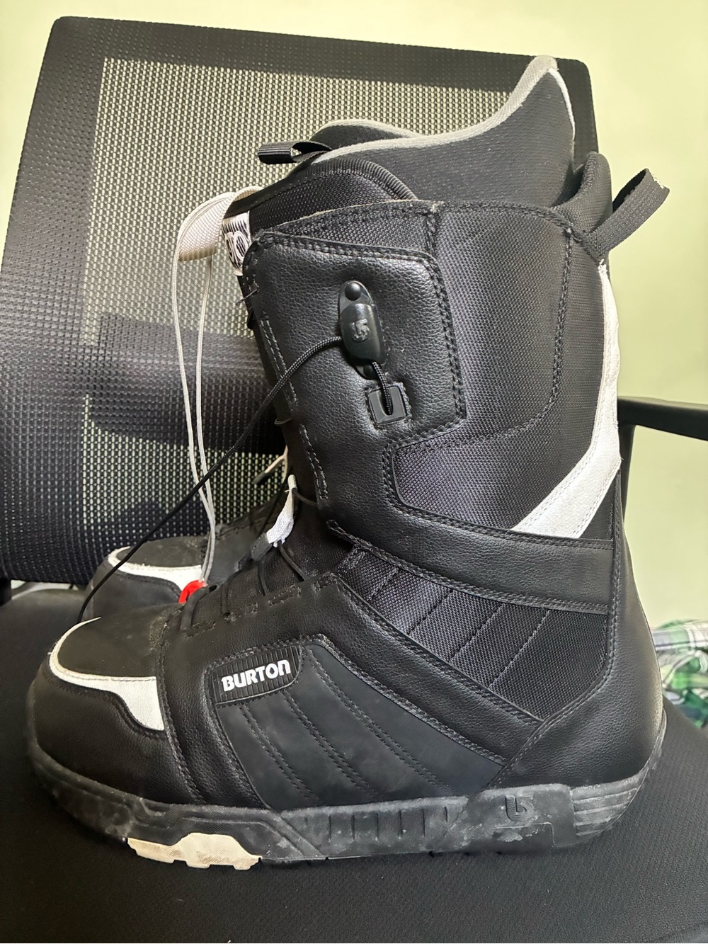 Burton Moto Snowboard Boots Black White Imprint 1 Speed Zone Lace Sz 12